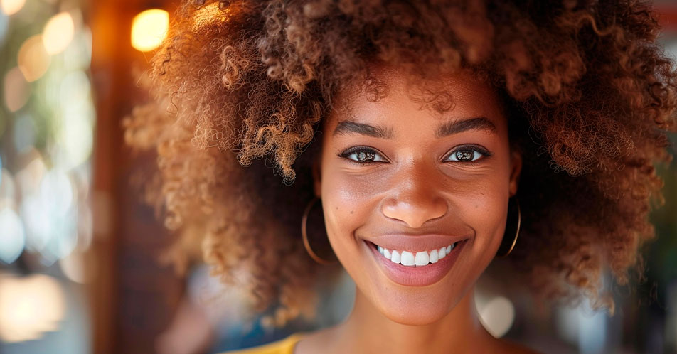 Imagem de mão segurando um alinhador invisível Invisalign®.